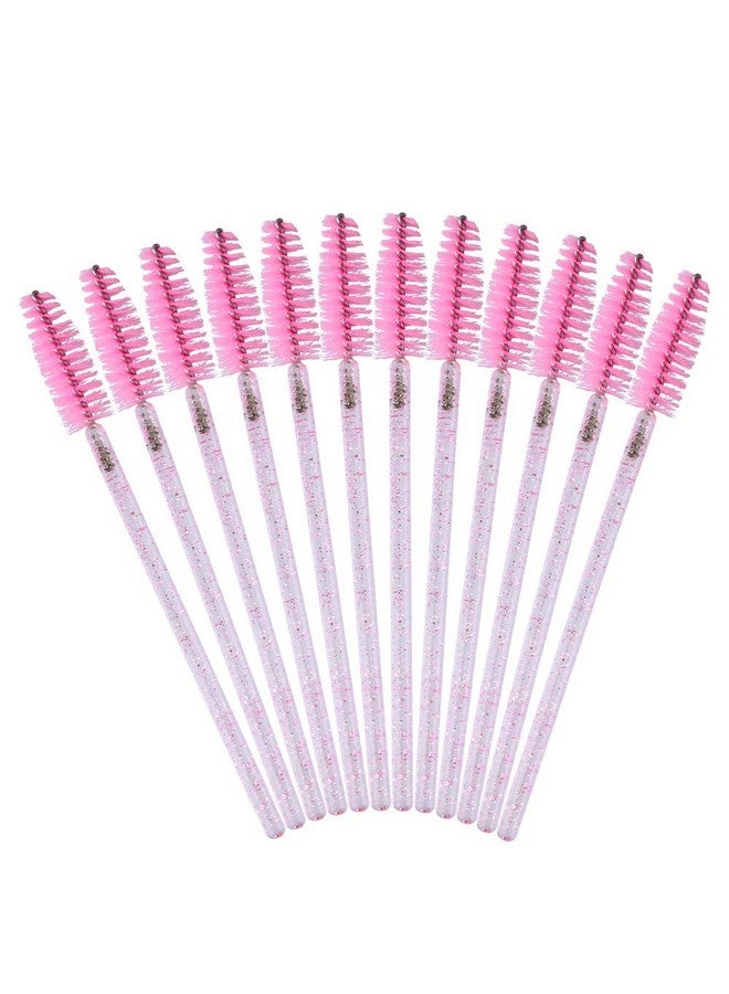 G2PLUS 300PCS Crystal Eyelash Brushes, Pink Disposable Mascara Wands Makeup Applicator, Adjustable Lash Spoolies for Eyelash Extensions and Eyebrow Brush - Image 3