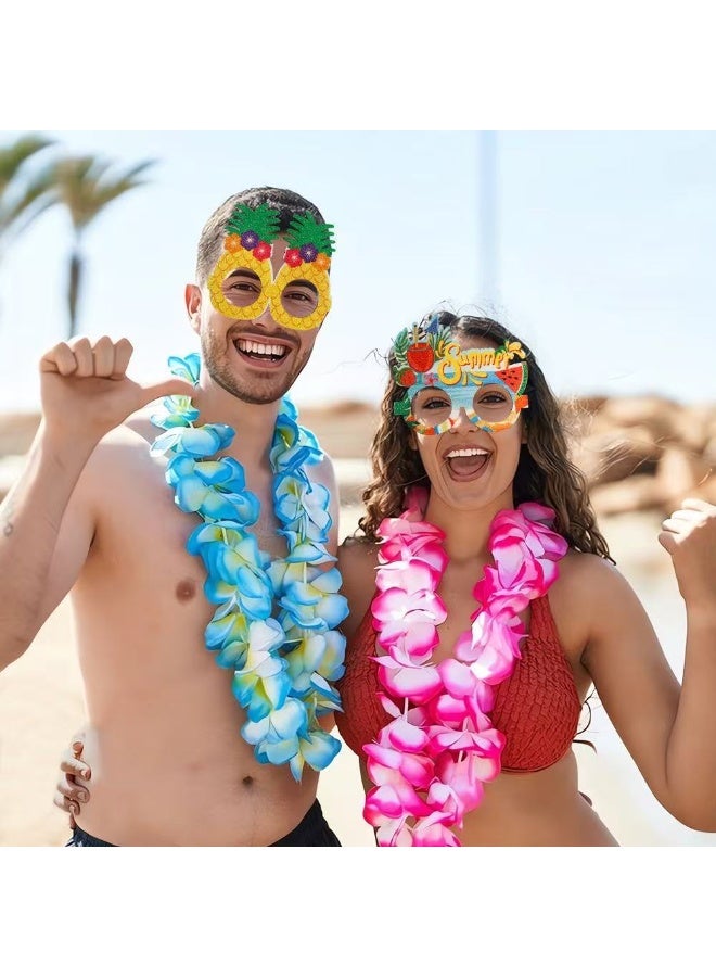 8-Pack Hula Skirts for Hawaiian Beach Tropical Party! Elastic Outfits with Flowers, Ideal for Adult Hawaiian Hula and Seagrass Dance  - Image 2