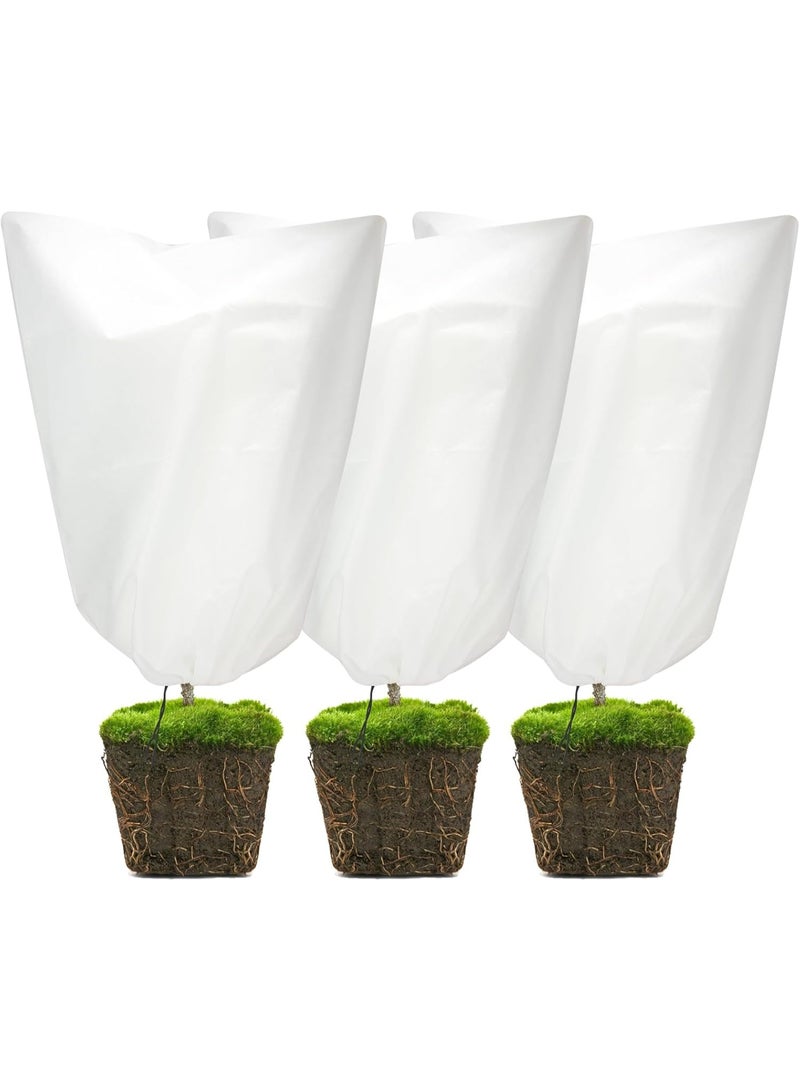 Relex 3 Packs Plant Covers Freeze Protection, 30" x 39.7" 2.25 ozFrost Cloth Plant Freeze Protection Tree Jacket Cover for Outdoor Plants Shrubs Potted, Garden Plant Winter Protection Bags with Drawstring - Image 1