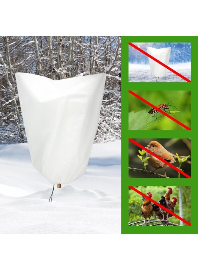 Relex 3 Packs Plant Covers Freeze Protection, 30" x 39.7" 2.25 ozFrost Cloth Plant Freeze Protection Tree Jacket Cover for Outdoor Plants Shrubs Potted, Garden Plant Winter Protection Bags with Drawstring - Image 5
