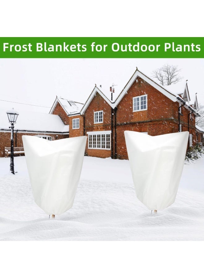 Relex 3 Packs Plant Covers Freeze Protection, 30" x 39.7" 2.25 ozFrost Cloth Plant Freeze Protection Tree Jacket Cover for Outdoor Plants Shrubs Potted, Garden Plant Winter Protection Bags with Drawstring - Image 3