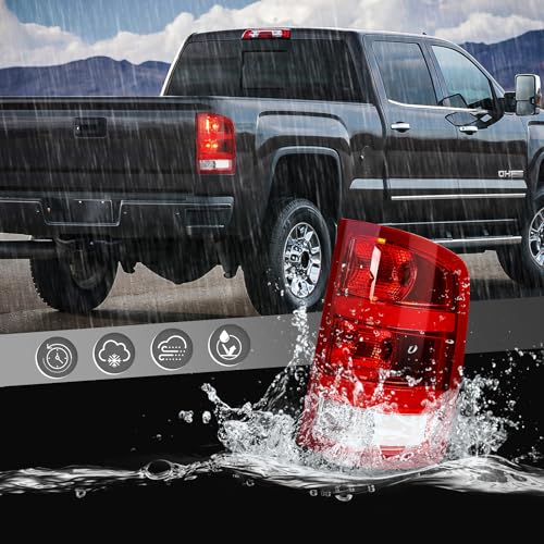 FICOLPO Tail Lights Assembly for 2007-2013 GMC Sierra 1500, 2007-2014 GMC Sierra 2500HD 3500HD (Red Shell, Passenger Side) - Image 3