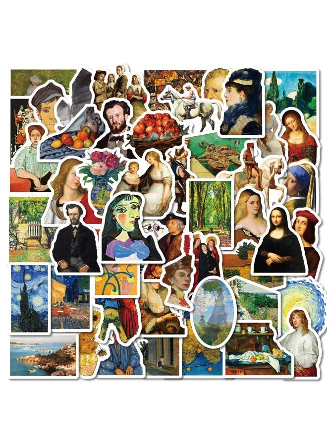 PIGBIT Renaissance Artist Stickers - 50 Pcs Vinyl Waterproof Vintage Oil Painting Art Stickers for Water Bottles,Laptops,Scrapbooks,Tumblers - Image 1