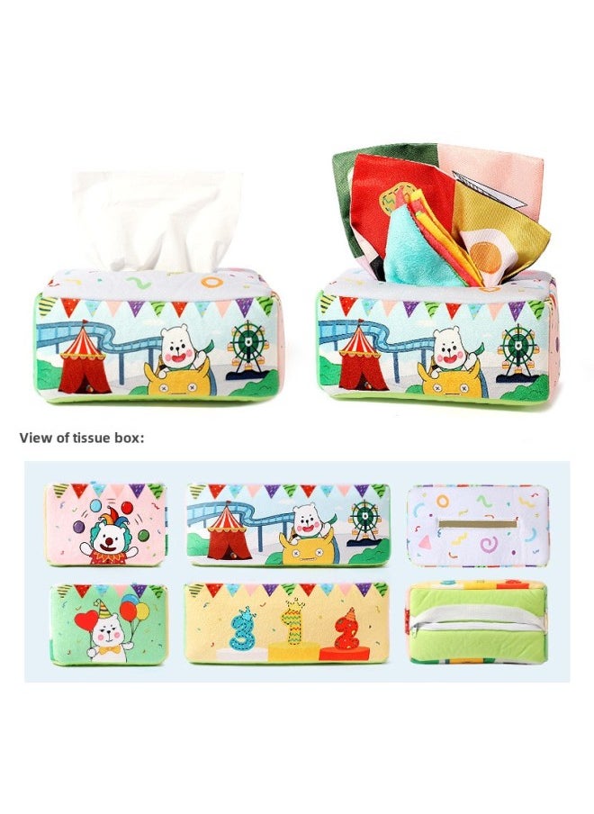Generic - Children's Puzzle Toy Puzzle 0-1 Year Old Newborn Baby Soothing Puzzle Napkin Box 6-month-old Baby-Color:8 Flannel Super Soft Towels - Image 1