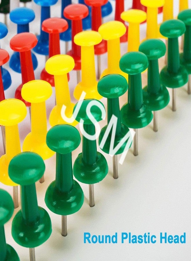 JSMSH Multicolor Plastic Head Thumb Push Pin for Notice Board with a Reusable Storage Box (Notice Board Pin) (Pack of 250) - Image 2