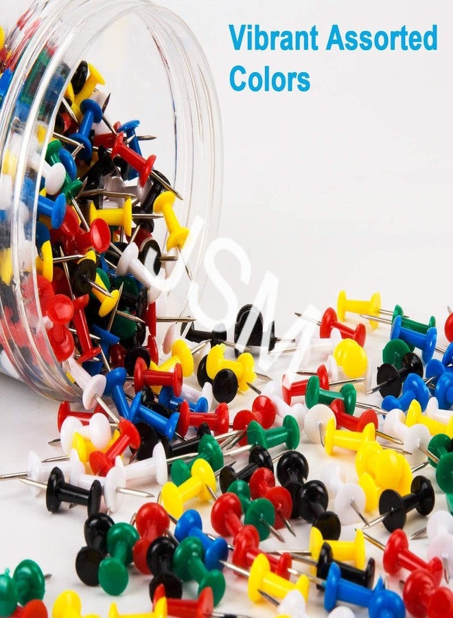 JSMSH Multicolor Plastic Head Thumb Push Pin for Notice Board with a Reusable Storage Box (Notice Board Pin) (Pack of 250) - Image 3
