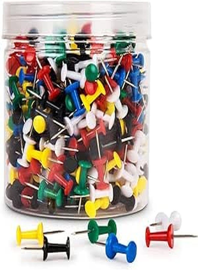 JSMSH Multicolor Plastic Head Thumb Push Pin for Notice Board with a Reusable Storage Box (Notice Board Pin) (Pack of 250) - Image 1