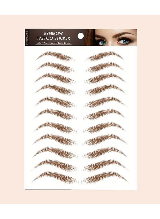 ORiTi - Eyebrow Tattoo Sticker 1 Sheet Long Lasting Waterproof Simulation Makeup Cosmetic - Image 1