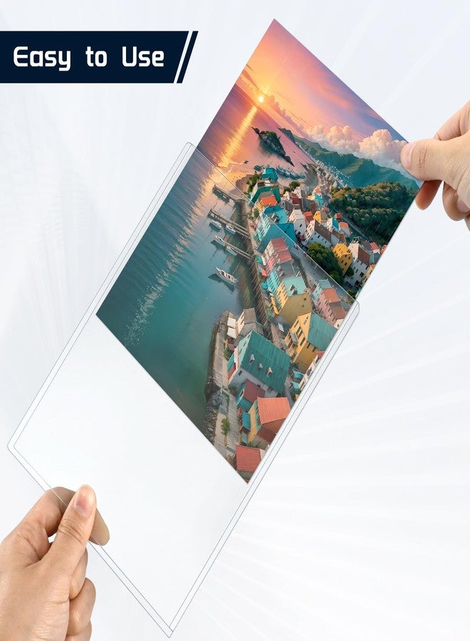 Maileto 15 Pack Rigid Print Protectors 5" x 7" Clear Photo Protectors Hard Plastic Photo Sleeves Top Loading Card Plastic Sleeves - Image 3