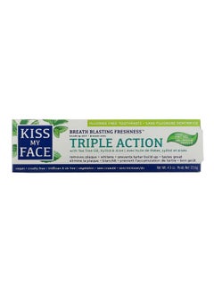 Kiss My face Triple Action Toothpaste with Tea Tree Oil Xylitol and Aloe Fluoride Free Cool Mint Gel 4.5 oz 127.6 g  - Image 2