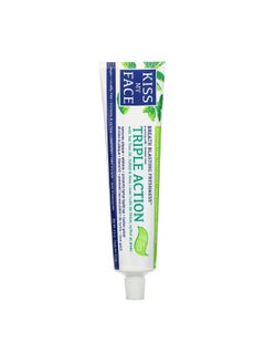 Kiss My face Triple Action Toothpaste with Tea Tree Oil Xylitol and Aloe Fluoride Free Cool Mint Gel 4.5 oz 127.6 g  - Image 1