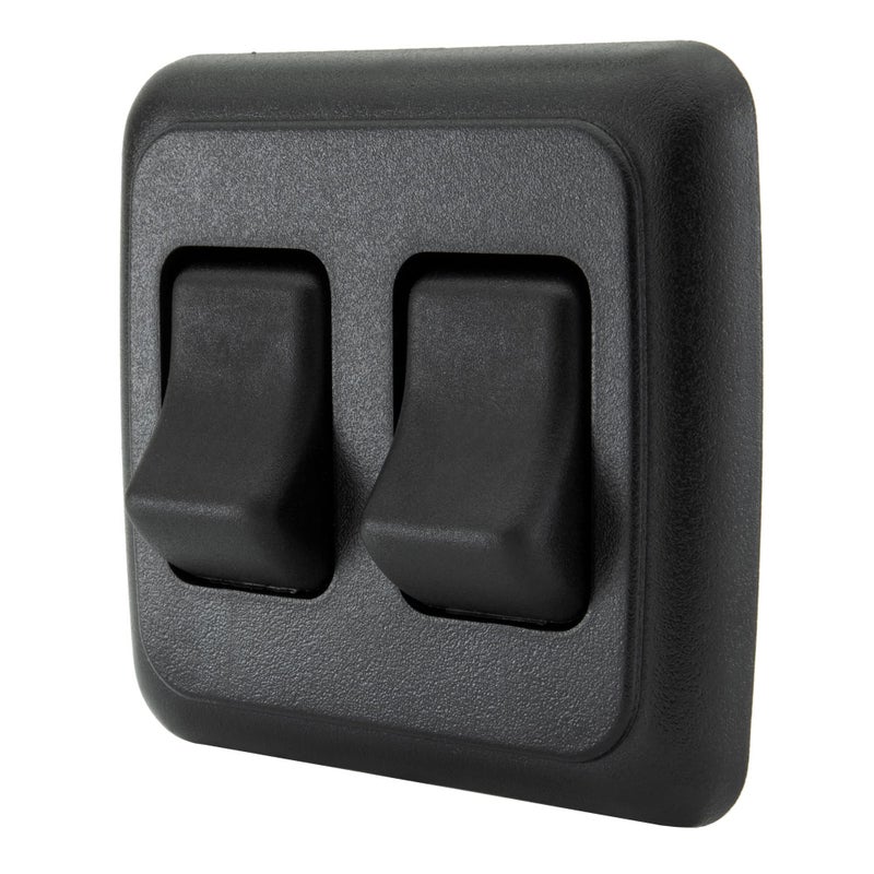 American Technology Components Double SPST On-Off Switch with Bezel, 12-Volt, for RV, Trailer, Camper (Black) - Image 1