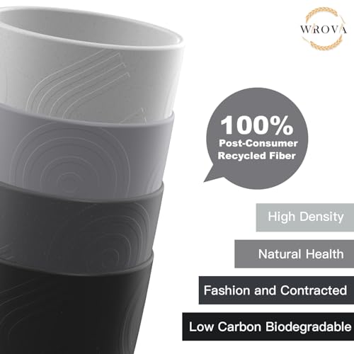 Wrova Wheat Straw Cups 8 PCS Good Alternative to Plastic Cups 12 oz Unbreakable Drinking Cup Reusable Dishwasher Safe Water Plastic Glasses Kids Tumbler with 4 Colors - Image 4