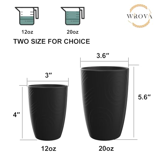 Wrova Wheat Straw Cups 8 PCS Good Alternative to Plastic Cups 12 oz Unbreakable Drinking Cup Reusable Dishwasher Safe Water Plastic Glasses Kids Tumbler with 4 Colors - Image 3