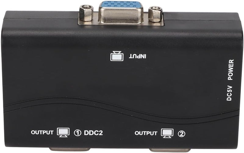 مقسم شاشة VGA عالي الدقة يعمل بالطاقة الUSB، توزيع مزدوج للشاشات، مطلي بالذهب، مناسب للترفيه المنزلي، مصنوع من مادة ABS - Image 2