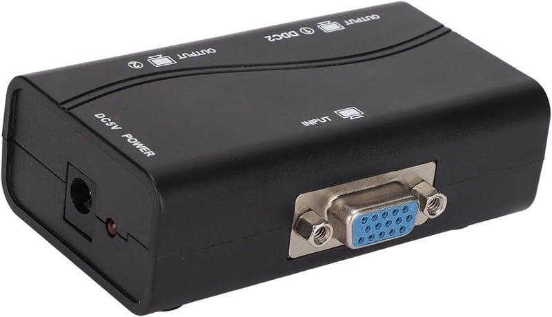 مقسم شاشة VGA عالي الدقة يعمل بالطاقة الUSB، توزيع مزدوج للشاشات، مطلي بالذهب، مناسب للترفيه المنزلي، مصنوع من مادة ABS - Image 3