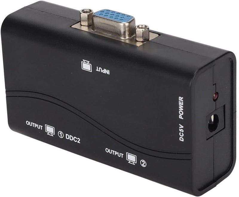 مقسم شاشة VGA عالي الدقة يعمل بالطاقة الUSB، توزيع مزدوج للشاشات، مطلي بالذهب، مناسب للترفيه المنزلي، مصنوع من مادة ABS - Image 4