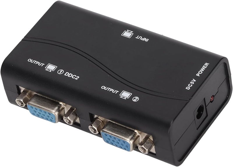 مقسم شاشة VGA عالي الدقة يعمل بالطاقة الUSB، توزيع مزدوج للشاشات، مطلي بالذهب، مناسب للترفيه المنزلي، مصنوع من مادة ABS - Image 5