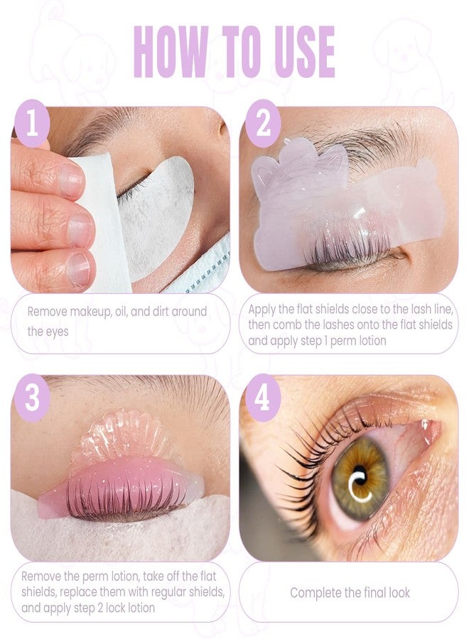 Libeauty Korean Lash Lift Shields, Ultra Thin 1mm Glueless Lash Lift Pads, Double-Sided Super Sticky Eyelash Softening Rods for Step 1 Perm, Reusable Silicone Eye Pads for Salon and DIY, Puppy Shape - Image 5