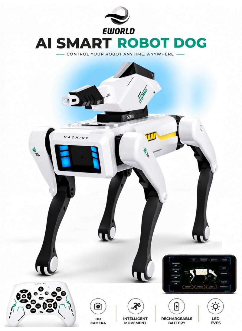 Eworld Interactive Robot Dog Toy for Kids, STEM Programmable Smart RC Robot Pet with APP & Voice Control, 30+ Actions, USB Rechargeable, Remote Control, Educational Coding Toy for Boys & Girls Age 6+, Compatible with iOS & Android - Image 1