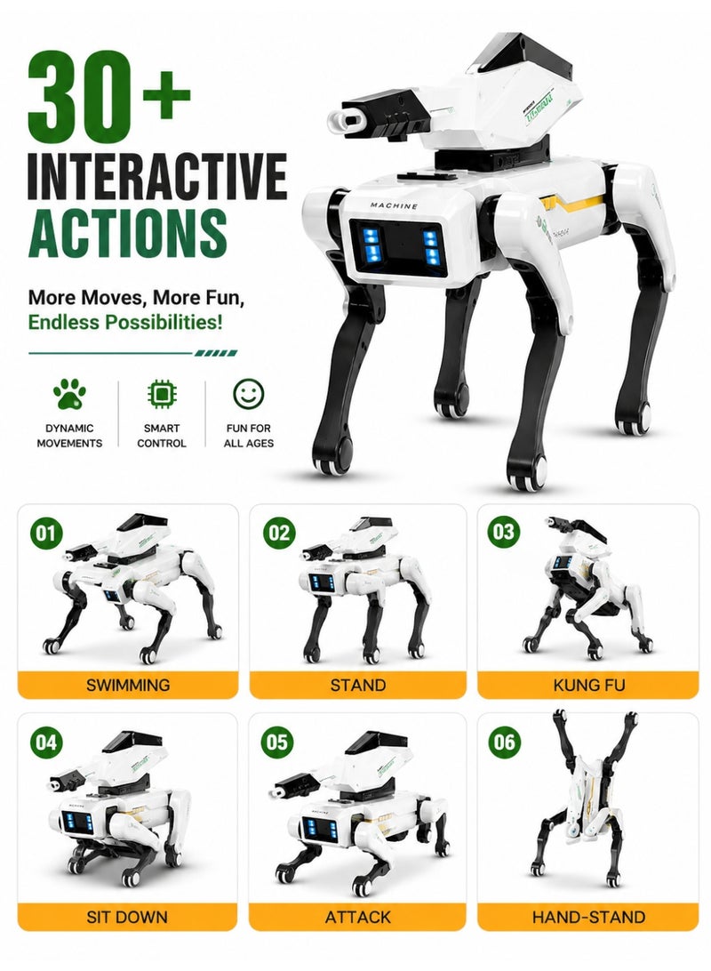 Eworld Interactive Robot Dog Toy for Kids, STEM Programmable Smart RC Robot Pet with APP & Voice Control, 30+ Actions, USB Rechargeable, Remote Control, Educational Coding Toy for Boys & Girls Age 6+, Compatible with iOS & Android - Image 2