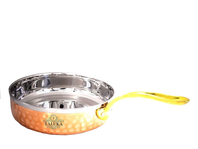 Taluka Stainless Steel Copper Fry Pantadka Pan 300 Ml 55 X 15 Brown - Image 4