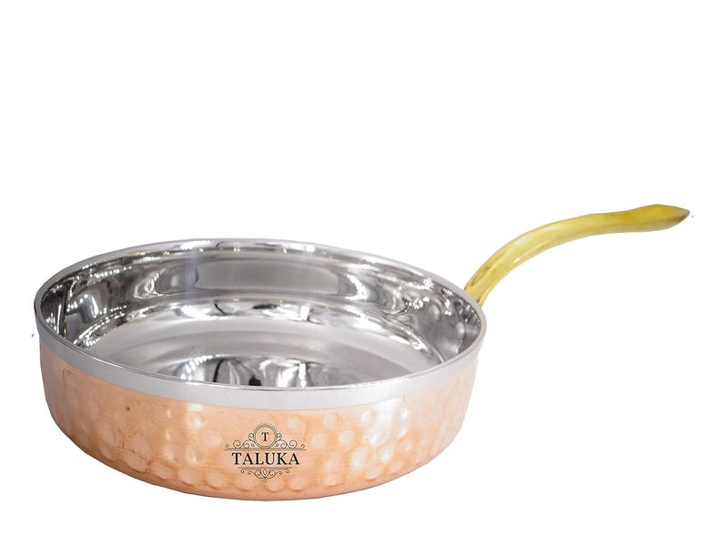 Taluka Stainless Steel Copper Fry Pantadka Pan 300 Ml 55 X 15 Brown - Image 1