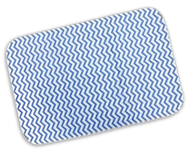 Lessy Messy Waterproof Baby Diaper Changing mat (Blue Chevron) - Image 1