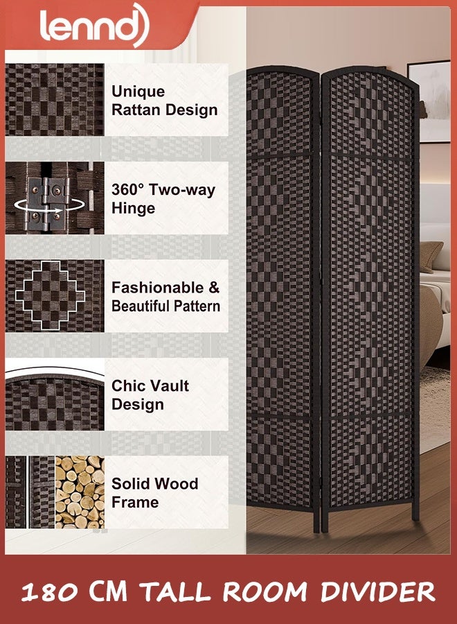 LENND 6 ft Tall Room Divider, Room Dividers and Folding Privacy Screens, 15.7in Privacy Screen 4 Panel Partition Temporary Wall Separation for Private, Dark Coffee - Image 5