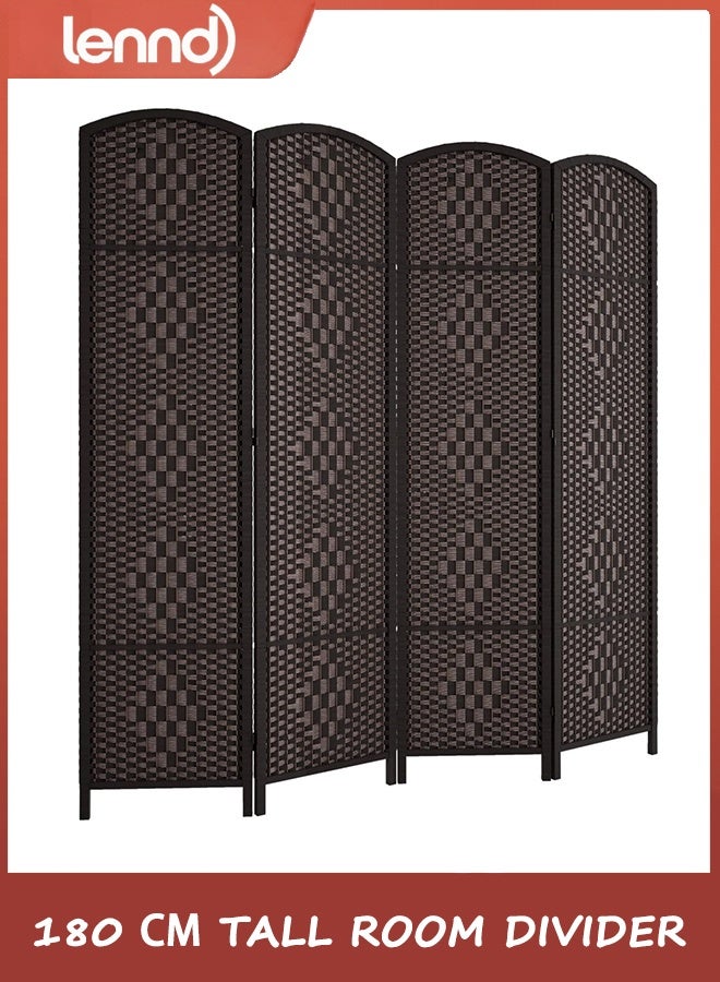 LENND 6 ft Tall Room Divider, Room Dividers and Folding Privacy Screens, 15.7in Privacy Screen 4 Panel Partition Temporary Wall Separation for Private, Dark Coffee - Image 1
