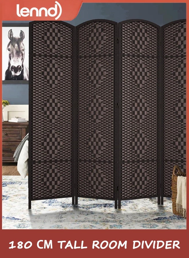 LENND 6 ft Tall Room Divider, Room Dividers and Folding Privacy Screens, 15.7in Privacy Screen 4 Panel Partition Temporary Wall Separation for Private, Dark Coffee - Image 4