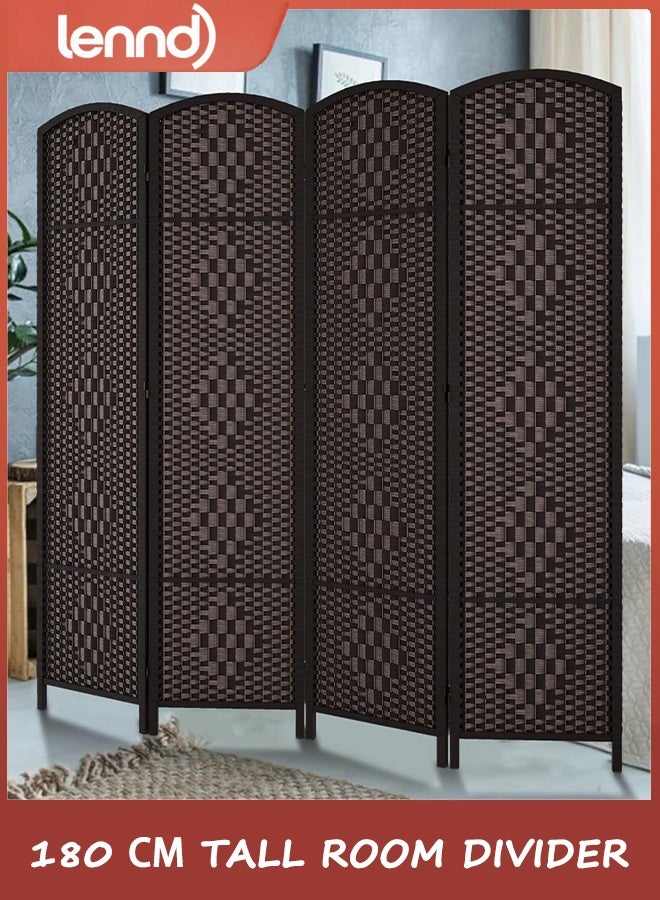 LENND 6 ft Tall Room Divider, Room Dividers and Folding Privacy Screens, 15.7in Privacy Screen 4 Panel Partition Temporary Wall Separation for Private, Dark Coffee - Image 2