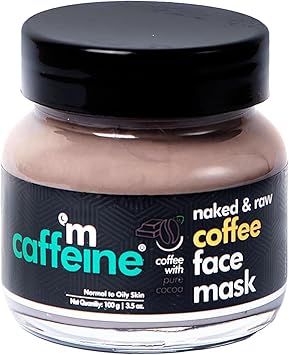 mCaffeine Naked and Raw Coffee Face Mask Enriched with Pure Arabica Coffee Argan Oil and Vitamin E Removes Excess Oil and Avert Dryness 100 g - Image 1