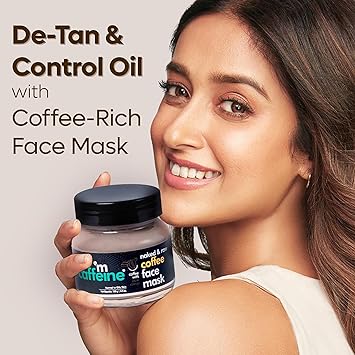 mCaffeine Naked and Raw Coffee Face Mask Enriched with Pure Arabica Coffee Argan Oil and Vitamin E Removes Excess Oil and Avert Dryness 100 g - Image 2