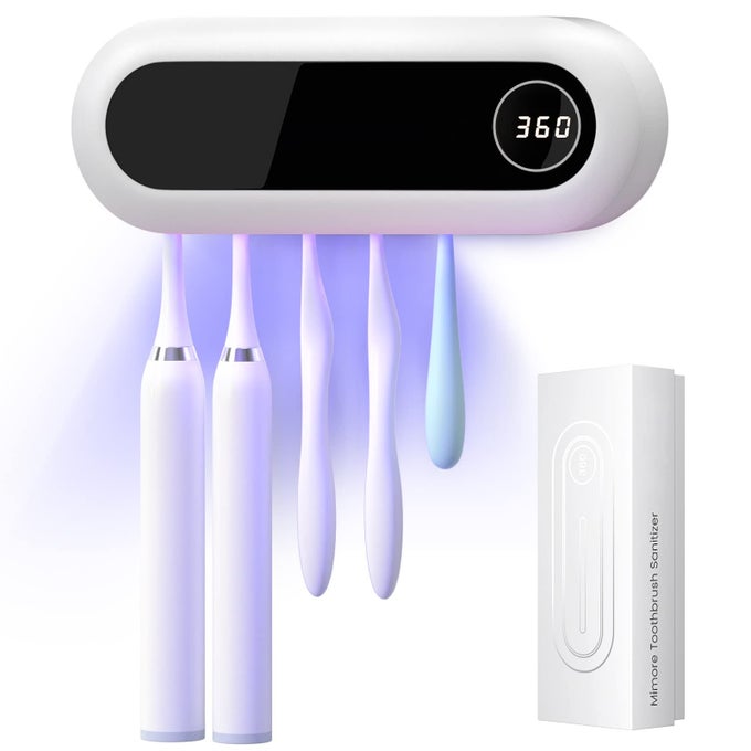 TOOTHBRUSH HOLDER 5 TOOTHBRUSH SLOTS TIMER FUNCTION CORDLESS WALL MOUNTED TOOTHBRUSH HOLDERS FOR BATHROOMS