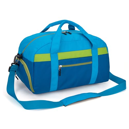 HawLander Kids Duffle Bag for Boys or Girls, Fit School Practice, or Overnight Travel (Blue) - Image 2