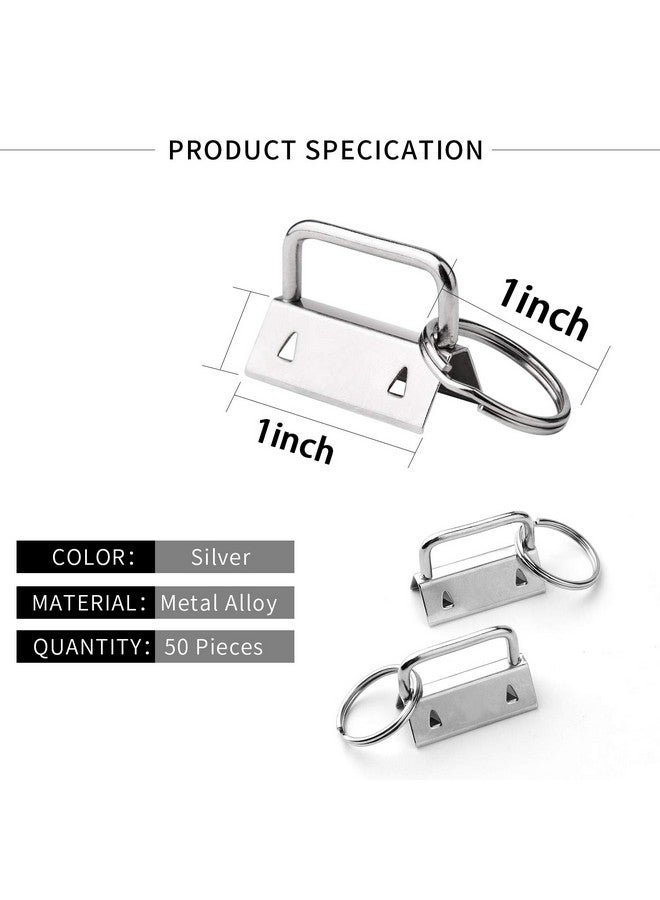 HRLORKC HRLORKC 50 Sets Key Fob Hardware Key Fob Keychain Wristlet with Split Ring 1 Inch  - Image 2