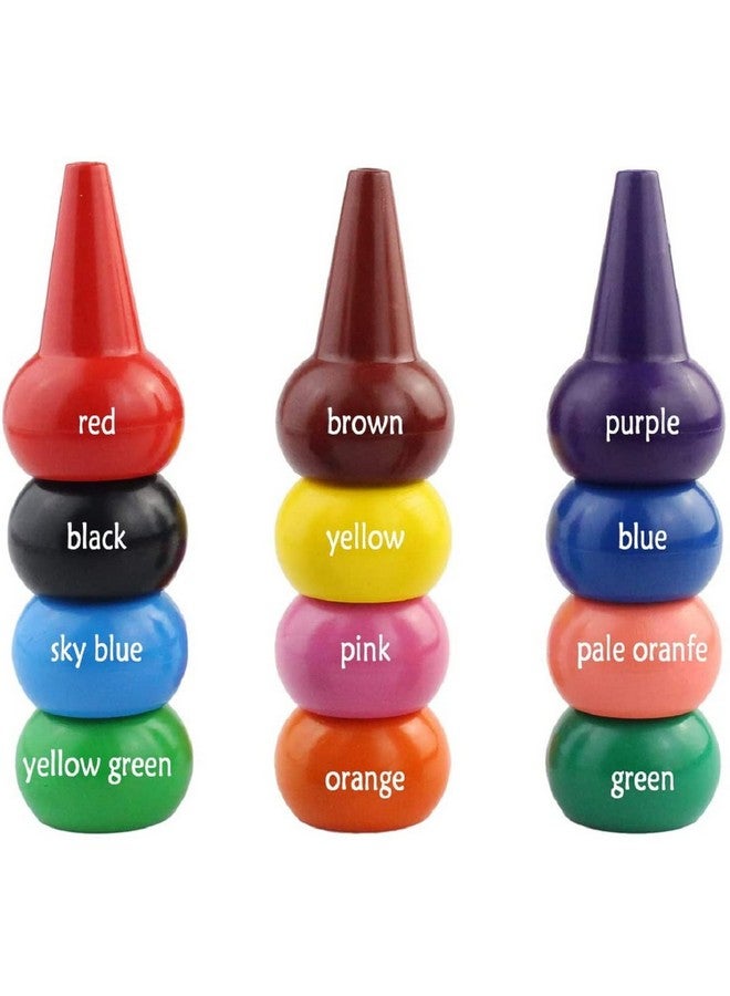 ishua Lors Toddlers Finger Crayons, Ishua Palm Grip Crayons Finger Paint Crayons Sticks Stackable Toys For Kids Toddlers Children Boys And Girls Washable - Image 4