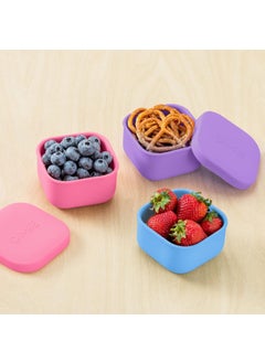 OMIE OmieBox Silicone Leakproof Snack Containers To Go, Food Storage Containers with Lid, School Lunch Bento Container - BPA Free, Airtight, Dishwasher and Freezer Safe, Oven Safe - 280ml (Pink)  - Image 3