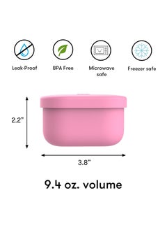 OMIE OmieBox Silicone Leakproof Snack Containers To Go, Food Storage Containers with Lid, School Lunch Bento Container - BPA Free, Airtight, Dishwasher and Freezer Safe, Oven Safe - 280ml (Pink)  - Image 5