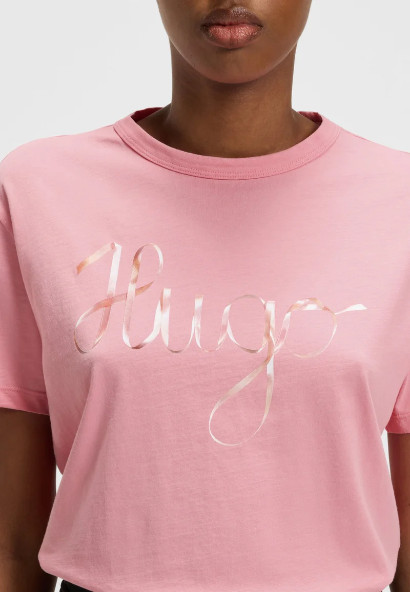 HUGO Cotton-jersey T-shirt with logo artwork