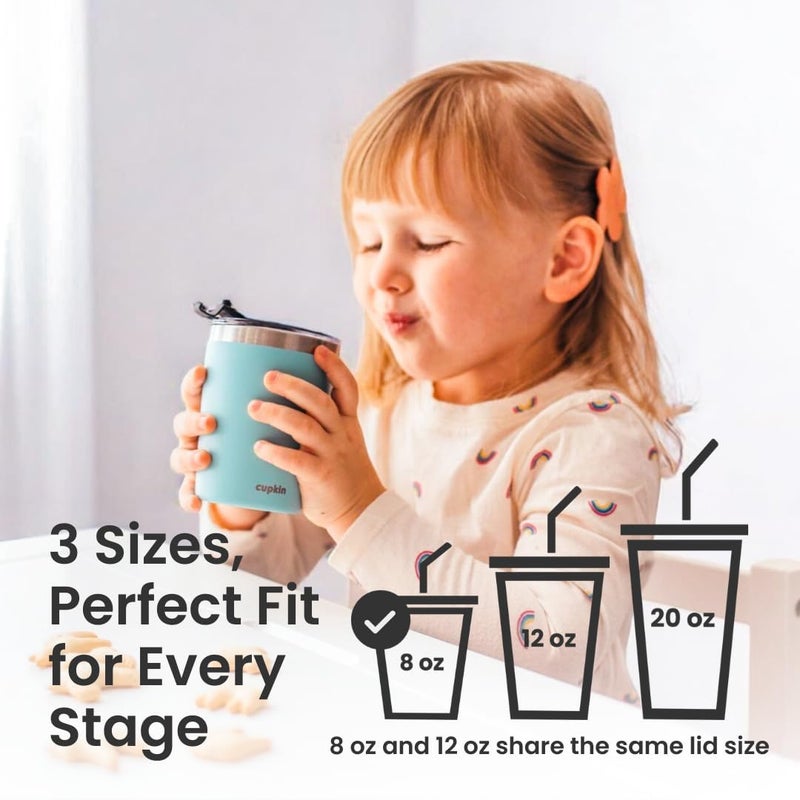 CUPKIN Stainless Steel Insulated Tumbler with Lid and Straw, 20 oz Water Bottle & Straw, Stainless Steel Cups, Travel Coffee Mug for Adults, Iced Coffee Cup with Lid, Tumbler for Travel - Image 5