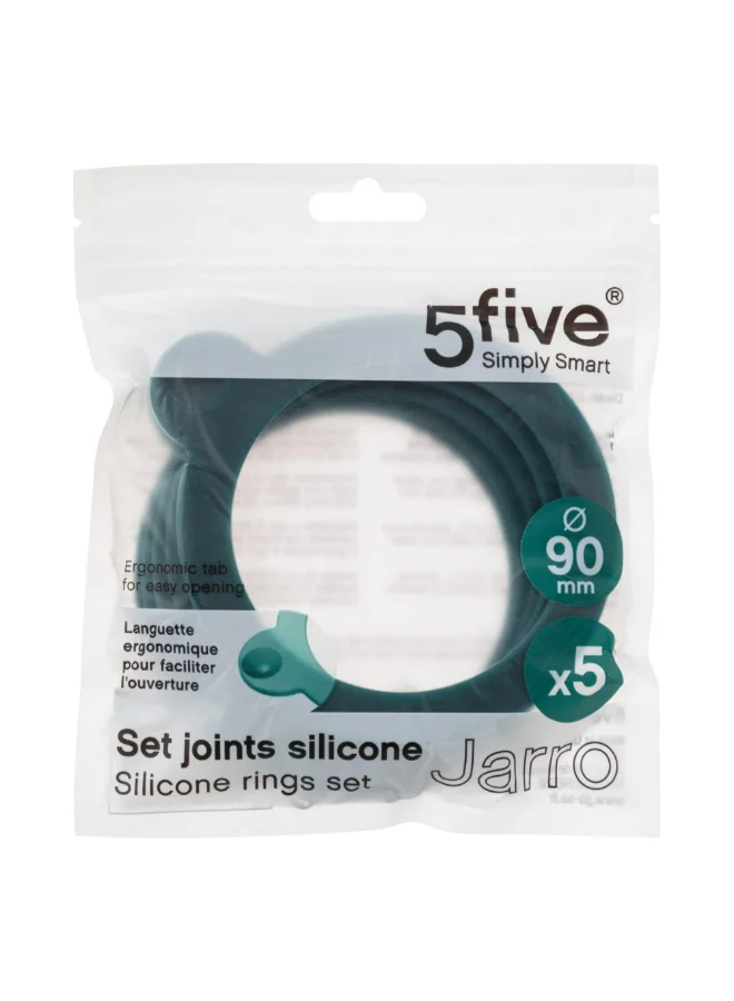 Five Simply Smart 5-Piece Jarro Silicone Gasket Set Teal Blue 90 mm 198009