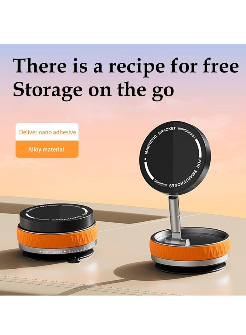 360° Rotating Foldable Vacuum Magnetic Car Mobile Holder, Suction Cup Mobile Mount for Smooth Surfaces/Tiles/Bathroom/Gym/Mirror, Magnetic Phone Holder Compatible with iPhone 16/15/14/13 - Image 4