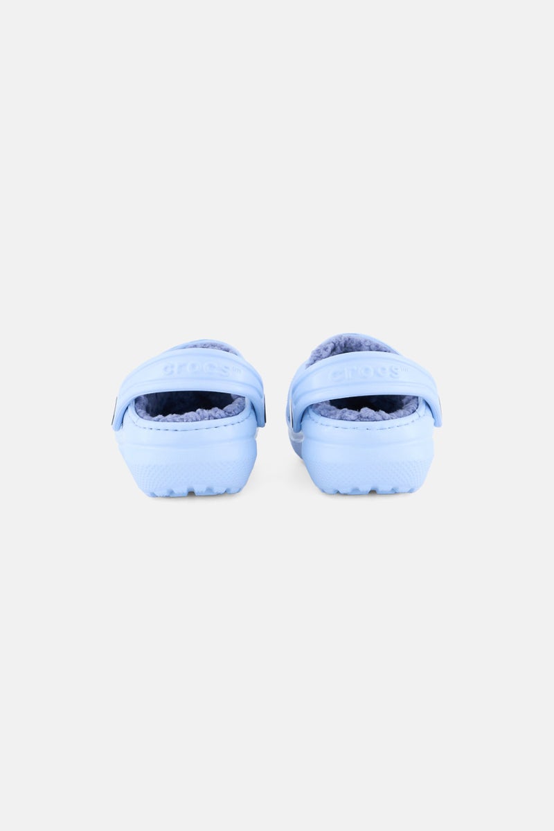 crocs Toddlers Girl Faux Fur Slip On Clogs, Blue - Image 2