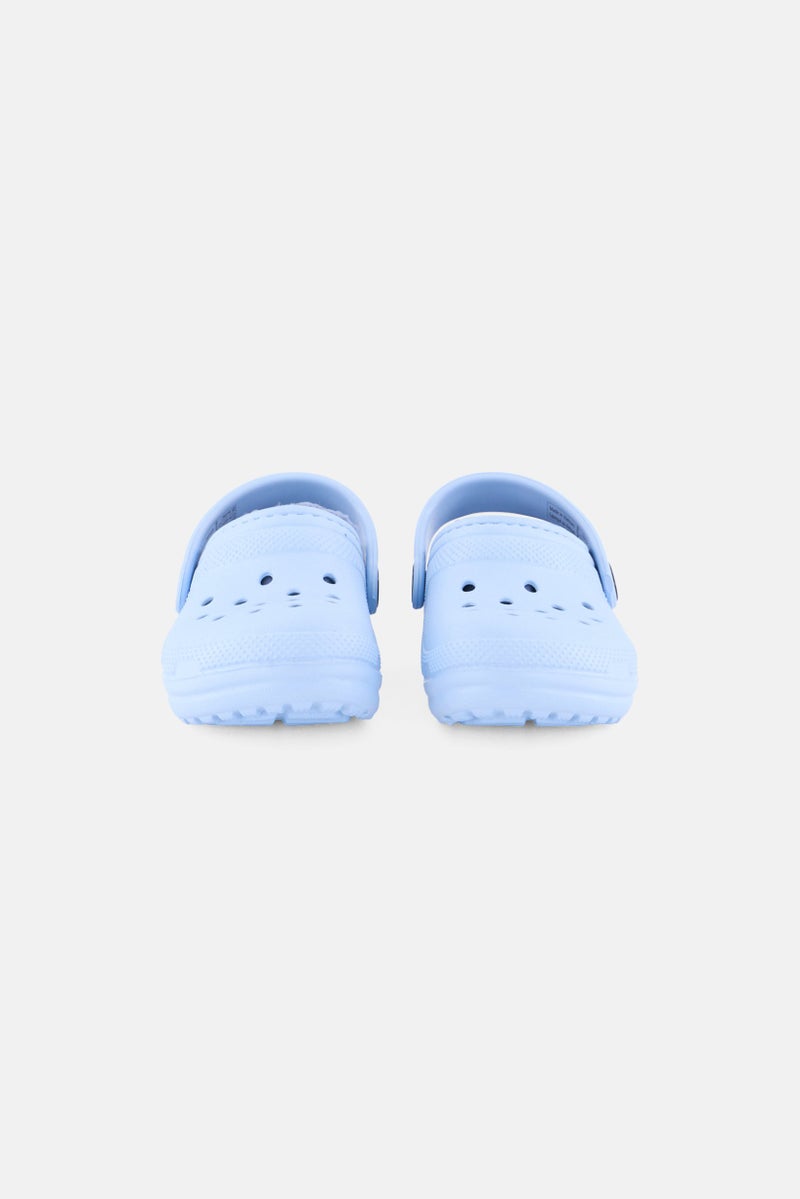 crocs Toddlers Girl Faux Fur Slip On Clogs, Blue - Image 4