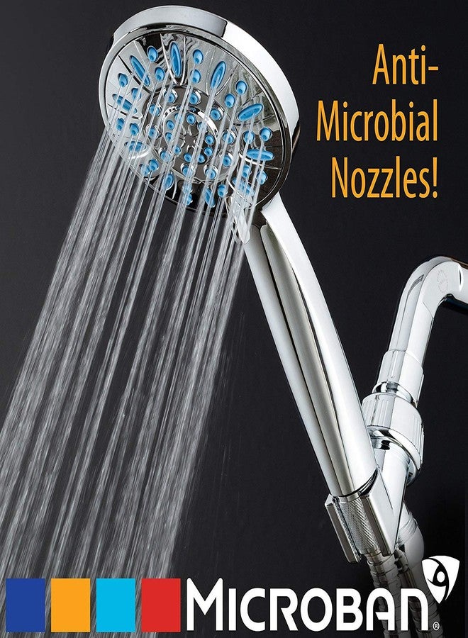 AquaDance Anti-Clog High-Pressure 6-setting Hand Shower with Nozzle Protection from Growth of Grime for Stronger Shower! Aqua Blue - Image 5