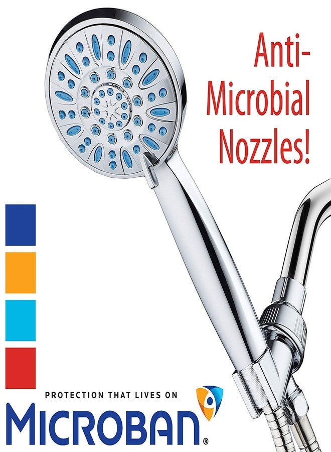 AquaDance Anti-Clog High-Pressure 6-setting Hand Shower with Nozzle Protection from Growth of Grime for Stronger Shower! Aqua Blue - Image 2