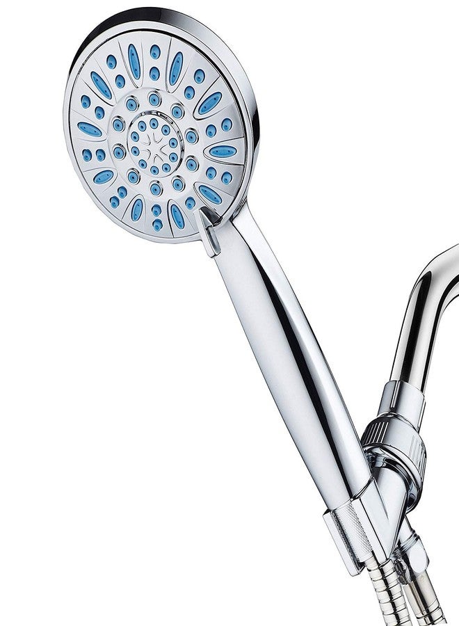 AquaDance Anti-Clog High-Pressure 6-setting Hand Shower with Nozzle Protection from Growth of Grime for Stronger Shower! Aqua Blue - Image 1