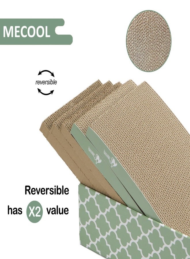 MECOOL Cat Scratching Board，5PC Cat Scratch Pad with Box，Reversible Corrugated Cat Scratcher Cardboard and Lounge Bed for Indoor Cats, Catnip - Image 4